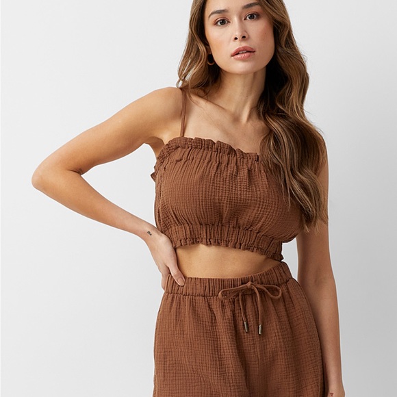 Simons Tops - Simons Icone organic cotton waffled tube top